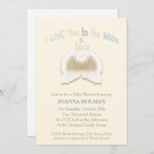 Carte Baby shower Angel Wings