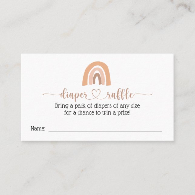 Carte Baby shower Boho Rainbow Diaper (Devant)