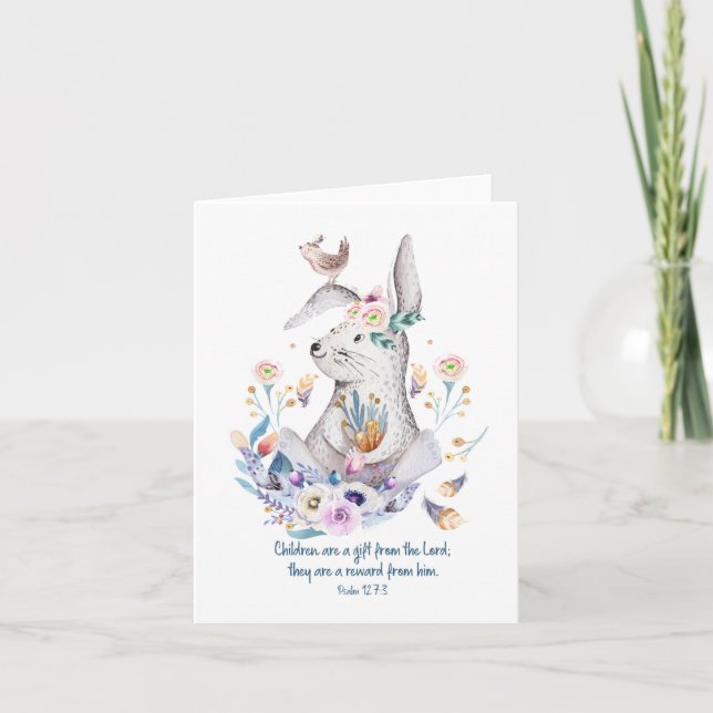 Carte Baby shower chrétien Dédication Card (Devant)