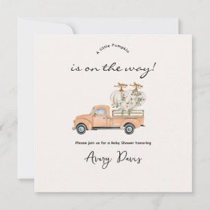 Carte Baby shower Citrouille Automne Personnalisé