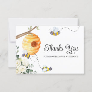 Carte Baby shower d'abeilles Merci