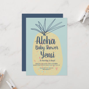 Carte Baby shower d'art ananas Tropical Summer Aloha