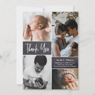 Carte Baby shower de collage photo de naissance multiple