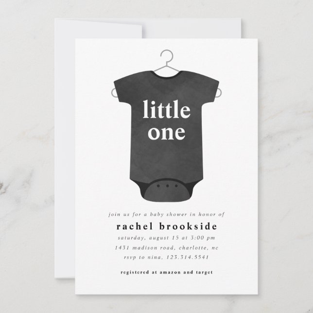 Carte Baby shower de costume neutre pour les femmes Invi (Devant)