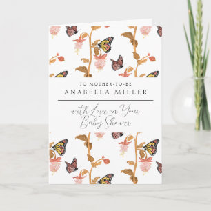 Carte Baby shower de filles papillon rose moderne Boho