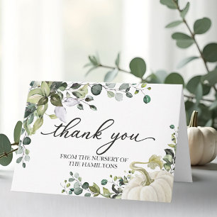 Carte Baby shower de l'automne Citrouille de verdure Mer