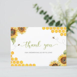 Carte Baby shower de miel Merci