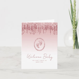 Carte Baby shower de Parties scintillant rose