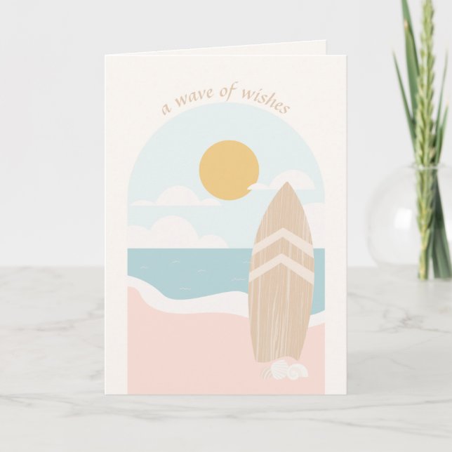 Carte Baby shower de plage Surboard (Devant)