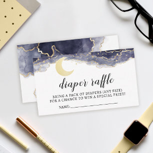 Carte baby shower de tombola de nuit or