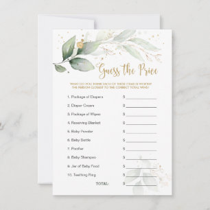 Carte Baby shower Devinez le prix Jeu de verdure Foliage