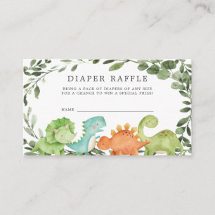 Carte Baby shower Dinosaures Diaper Raffle