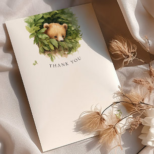 Carte Baby shower d'ours Brown Merci aquarelle