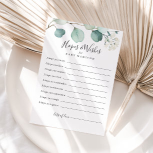 Carte Baby shower Eucalyptus Vert