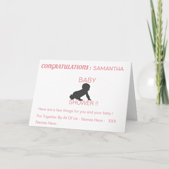 CARTE BABY SHOWER FÉLICITATIONS MÈRE (Devant)