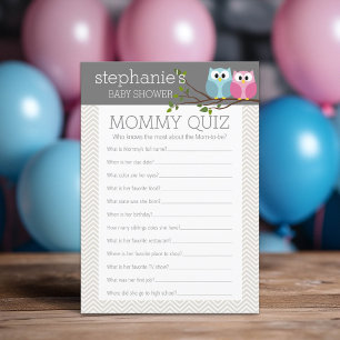 Carte Baby shower Game - Qui Connaît Mommy Meilleur Quiz