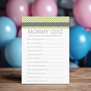 Carte Baby shower Game - Qui Connaît Mommy Meilleur Quiz