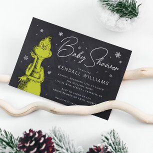 Carte Baby Shower Grinch Tableau Noir