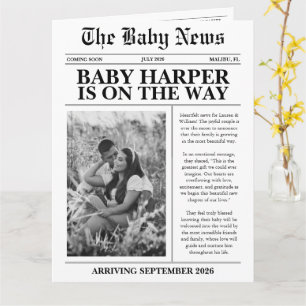 Carte Baby Shower Journal Photo Moderne