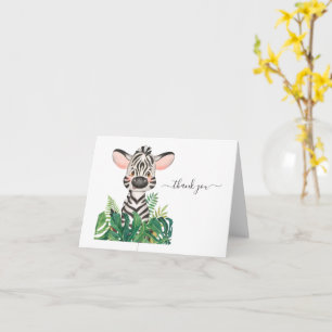 Carte Baby shower Jungle Aquarelle