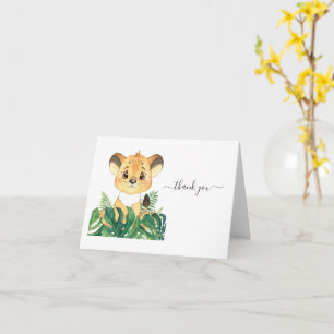 Carte baby shower Lion Jungle Watercolor