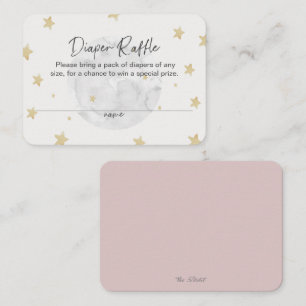 Carte Baby shower Lune Star Girl Pink Diaper