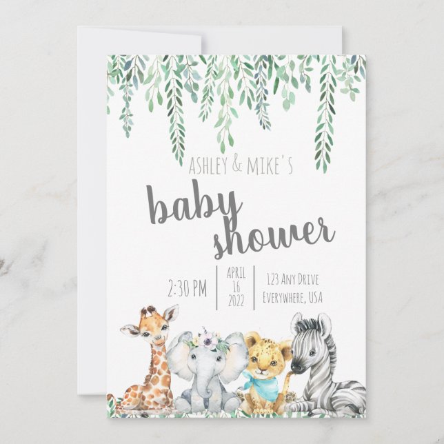 Carte Baby shower mixte neutre (Devant)