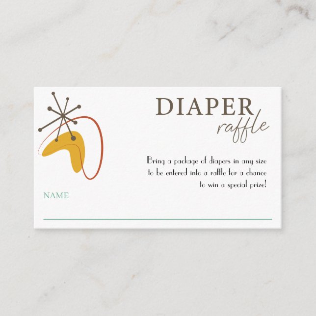 Carte Baby shower moderne Moyenne du siècle (Devant)