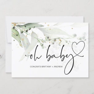 Carte Baby shower Nouvelle Maman Félicitations Eucalyptu