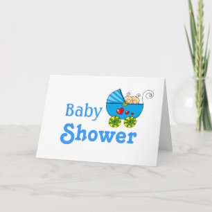 Carte Baby shower pour bébé garçon jumeaux