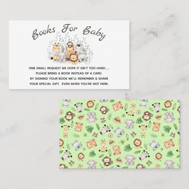 Carte Baby shower Safari Demande de réservation (Devant / Derrière)