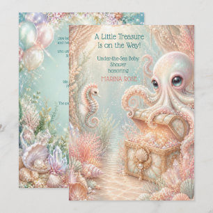 Carte Baby Shower Trésor sous la mer Pieuvre 