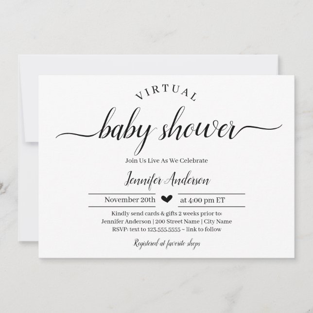 Carte Baby shower virtuel par courrier (Devant)