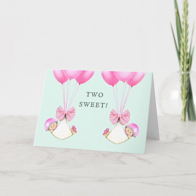 Carte Baby Twin Girls (Devant)