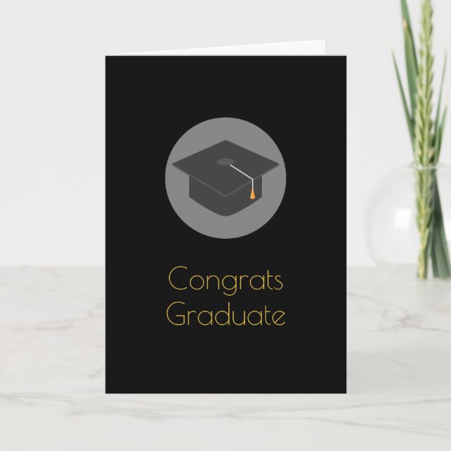 Carte Bac à diplôme noir Congrats Graduate (Devant)