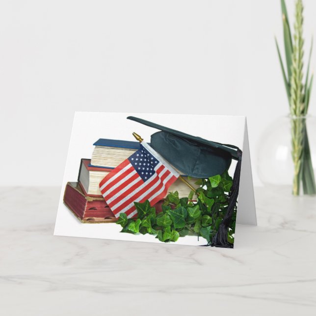 Carte Bac de diplôme et drapeau américain (Devant)
