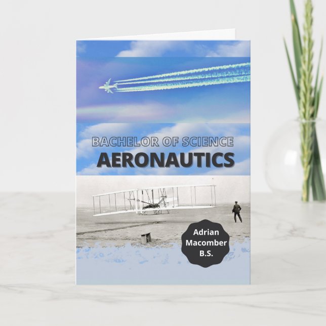 Carte Baccalauréat en sciences aéronautique Félicitation (Devant)