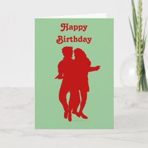 Carte Bachata Latin Dancers Silhouette Custom
