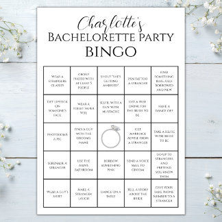 Carte Bachelorette Bingo Hen Party Jeu Challenge