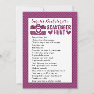 Carte Bachelorette Party Jeu-Photo Scavenger Chasse