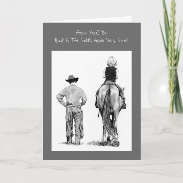 Carte "Back In The Saddle" Bien Se Porter : Cowboy, Cray (Devant)
