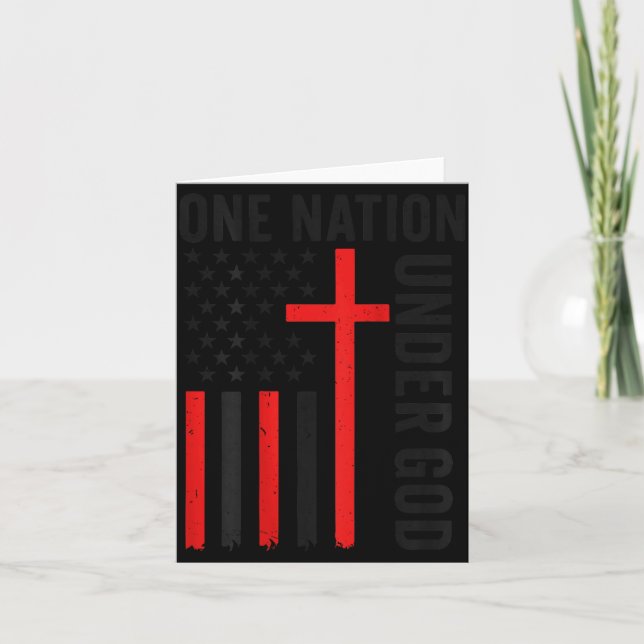 Carte Back One Nation Under God American Flag Christian  (Devant)