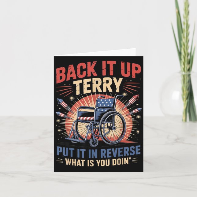 Carte Back Up Terry Put In Reverse Funny 4th of July (Devant)