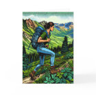 Backpacking Girl Randonnée le sentier