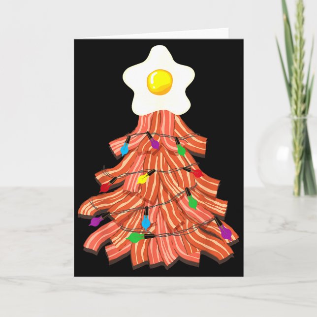 Carte Bacon Christmas Tree Egg Top Shirt _ Funny Rk Love (Devant)