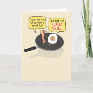 Carte Bacon mignon et amusant et d'oeuf Joyeux anniversa