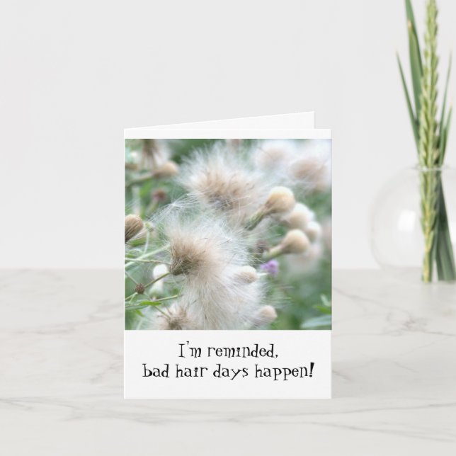 Carte "Bad Hair Days Happen" (drôle, bienveillant, amiti (Devant)