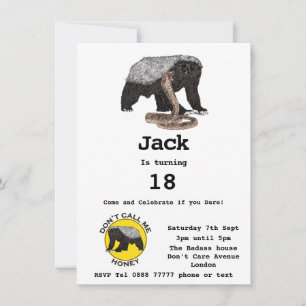 Carte Badass Honey Badger Fearless 18th Birthday Party