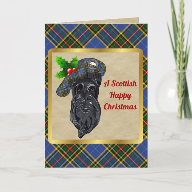 Carte Badge Bethune & Noël Tartan Personnalisé (Devant)