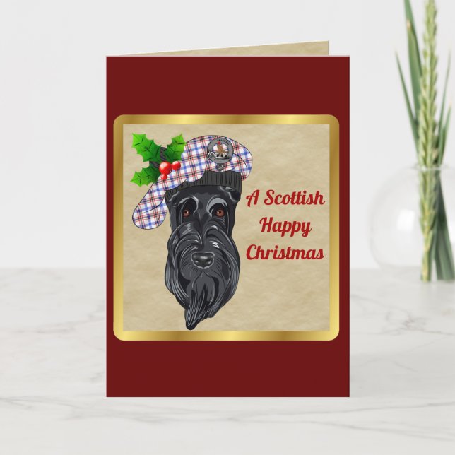 Carte Badge Boswell & Tartan - Noël personnalisé (Devant)
